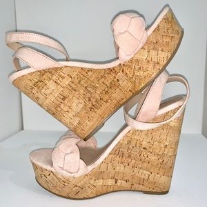 ASOS pink high Wedges/Sandals/Shoe with cork sole